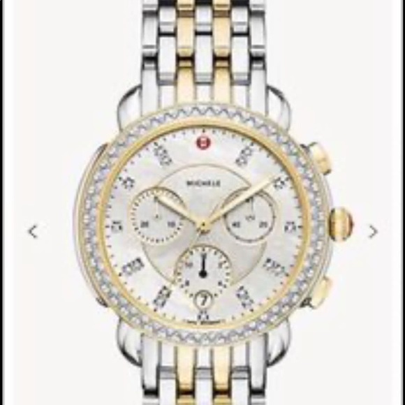 Michelle two-tone 18 k Gold Diamond watch - Picture 6 of 7